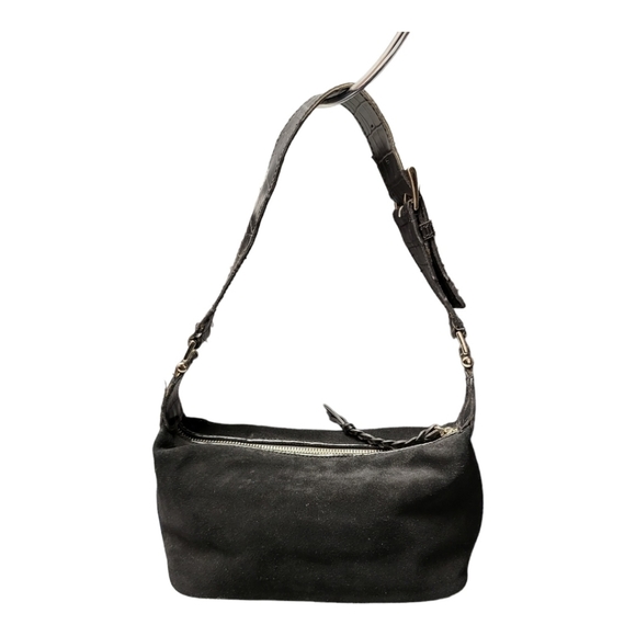 Giani Bernini Handbag Black Brushed Leather, Zipper, Adjustable Alligator Strap - Picture 2 of 10